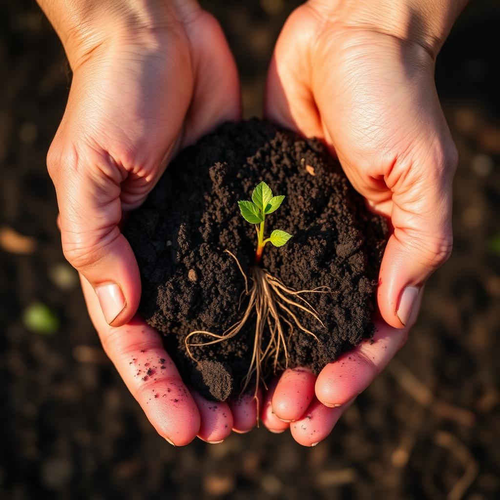 Healthy soil with visible roots