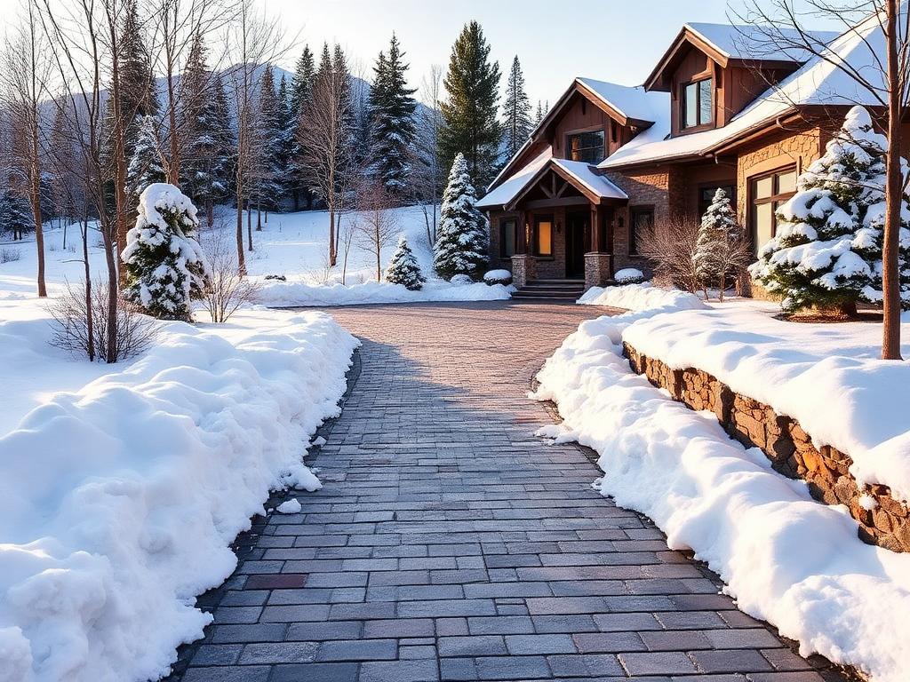 Snow Removal by Scenic View Landscape